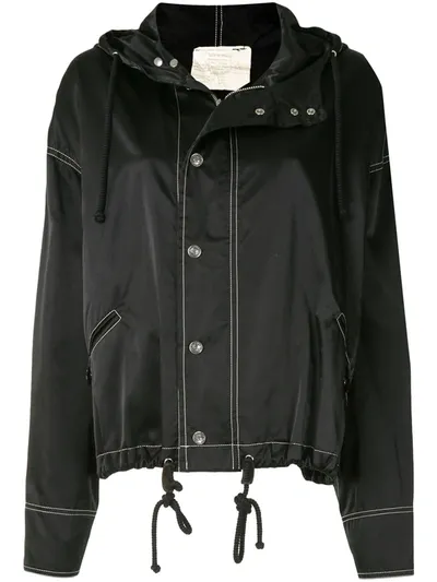 Pre-owned Chanel Drawstring Hooded Jacket In Black