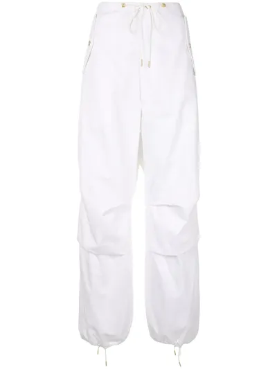 Dion Lee Drawstring-waist Wide-leg Trousers In White