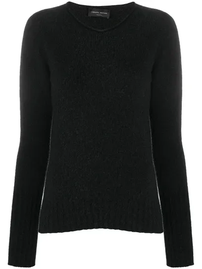 Roberto Collina Boat Neck Sweater In Black