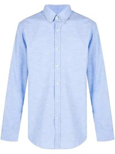 Hugo Boss Plain Button-down Shirt In Blue