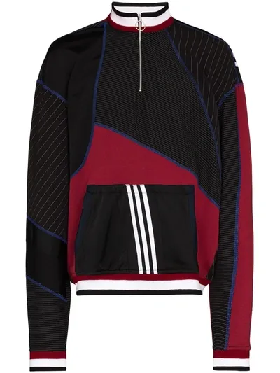 Ahluwalia Black X Adidas Patchwork Cotton Sweatshirt