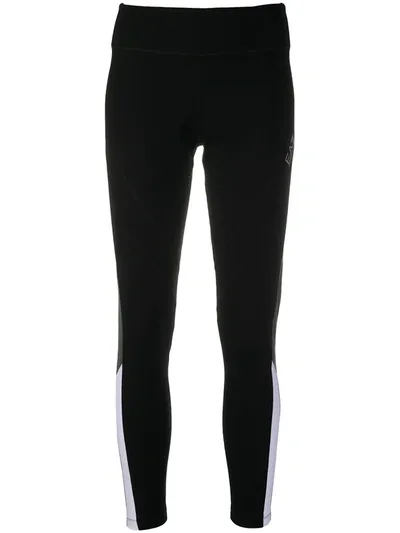 Ea7 Logo Colour-block Leggings In Black