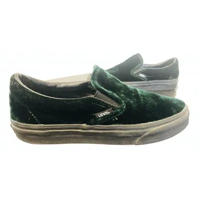 Pre-owned Vans Velvet Trainers In Green