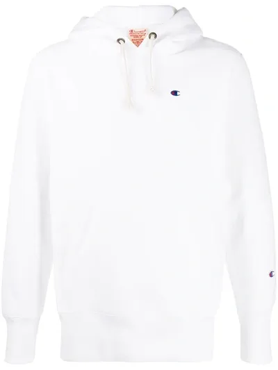 Champion Drawstring Logo Hoodie In White