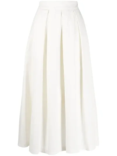 Department 5 Pleated Midi Skirt In White