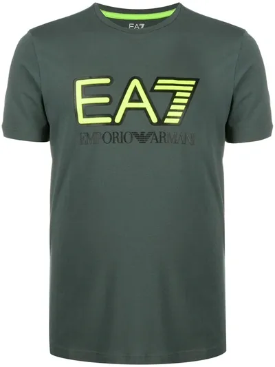 Ea7 Printed Logo T-shirt In Green