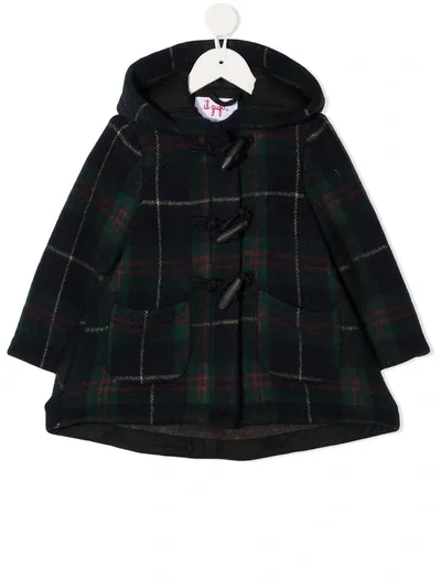 Il Gufo Kids' Check Peacoat In Blue