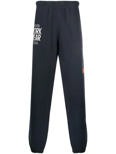 Heron Preston Slogan Print Track Pants In Blue