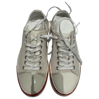 Pre-owned Marni Cloth Trainers In White