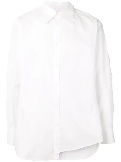 Sulvam Asymmetric Long-sleeve Shirt In White