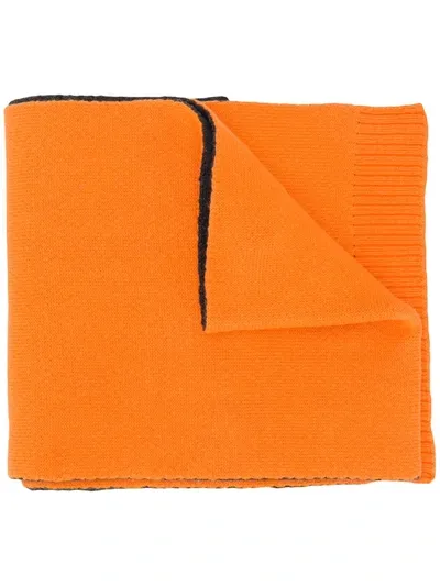 Hugo Boss Babies' Logo Embroidered Scarf In Orange