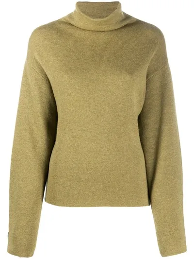 Vince Oversized Roll Neck Jumper In Green