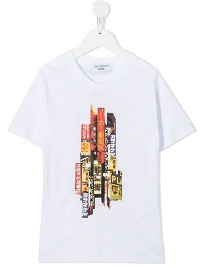 Neil Barrett Kids' Graphic-print Cotton T-shirt In White