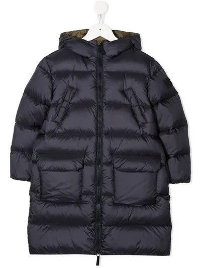 Il Gufo Kids' Padded Single-breasted Coat In Blue