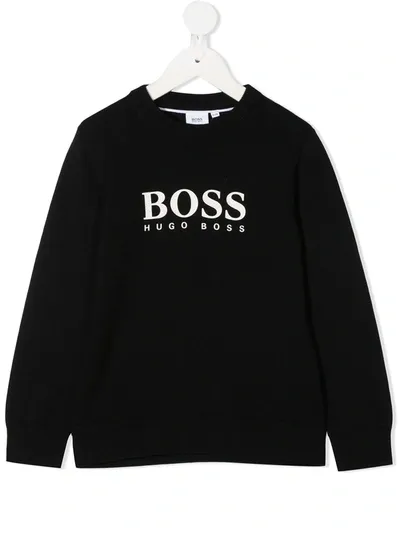 Hugo Boss Kids' Logo Print Sweatshirt In Black