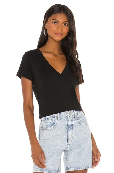 Nation Ltd Blair Ultra Deep V Tee In Black