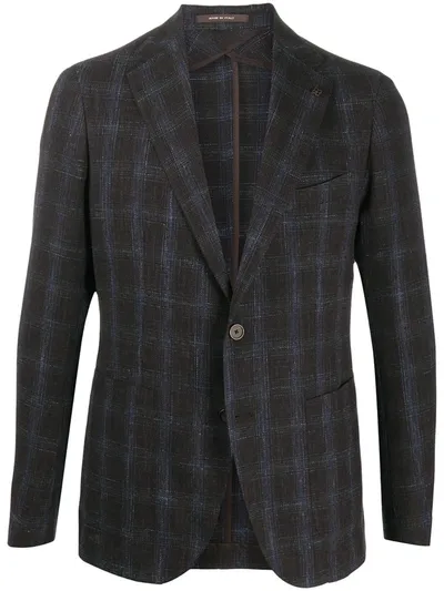 Tagliatore Check Print Tailored Blazer In Brown