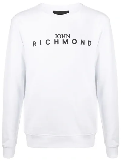 John Richmond Long-sleeved Logo Print Jumper In White