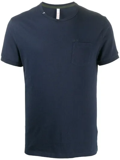 Sun 68 Patch-pocket T-shirt In Blue