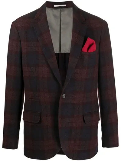 Brunello Cucinelli Check Single-breasted Blazer In Red