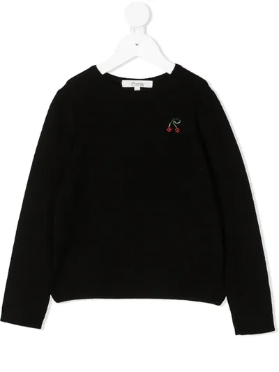 Bonpoint Kids' Bead-embellished Cashmere Jumper In Black