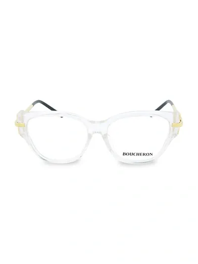 Boucheron 54mm Square Novelty Optical Glasses In White