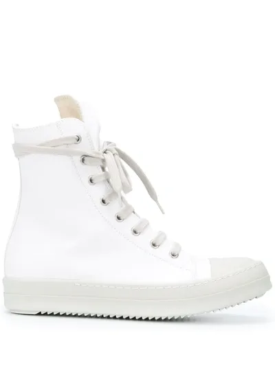 Rick Owens Drkshdw Lace-up High-top Sneakers In White