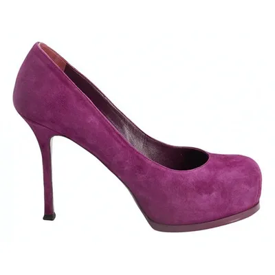 Pre-owned Saint Laurent Heels In Purple