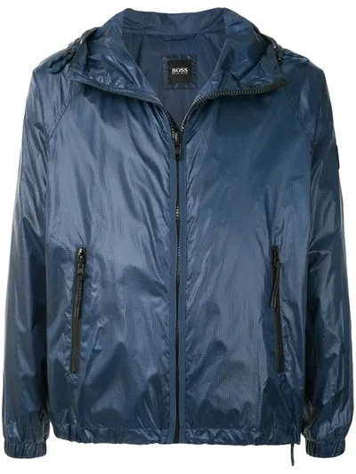 Hugo Boss Regular-fit Ripstop Windbreaker In Blue