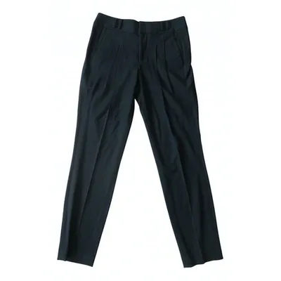 Pre-owned Helmut Lang Wool Trousers In Navy