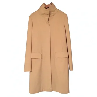 Pre-owned Helmut Lang Wool Coat In Ecru