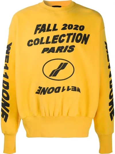 We11 Done Logo-print Sweatshirt In Yellow