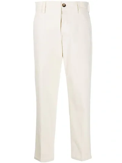 Pt01 Cropped Straight-leg Trousers In Neutrals