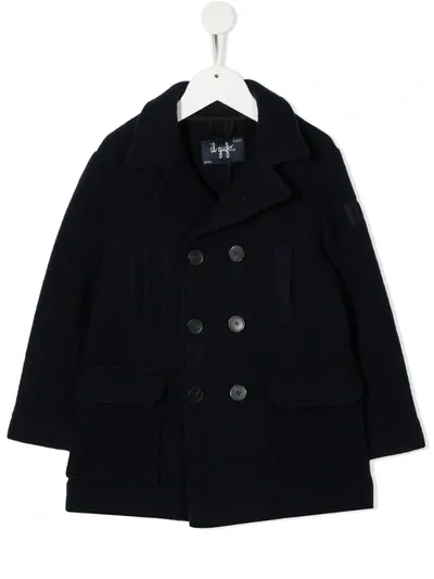 Il Gufo Kids' Cappotto Button Coat In Blue