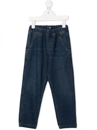 Il Gufo Kids' Straight Denim Trousers In Blue