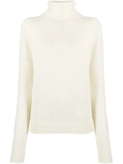 Ma'ry'ya Roll Neck Knit Jumper In White