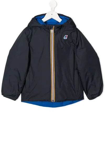 K-way Kids' Padded Reversible Coat In Blue