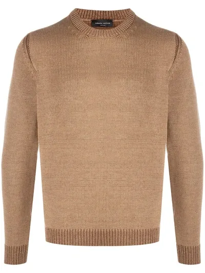 Roberto Collina Crew Neck Knit Jumper In Brown