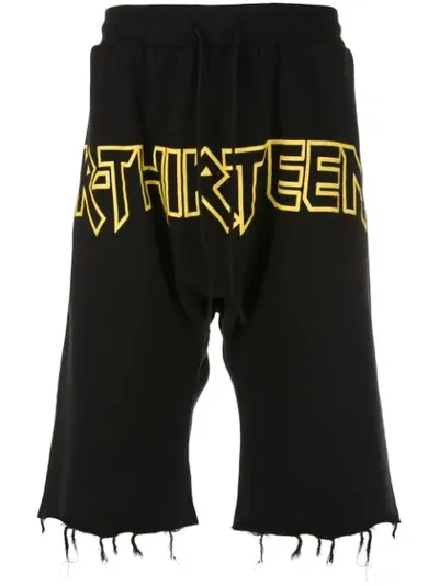 R13 Shorts With Logo Print In Black,yellow