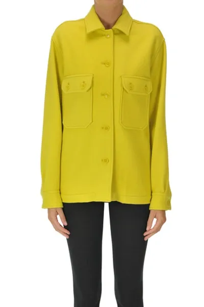 Aspesi Shirt Style Wool Jacket In Lime