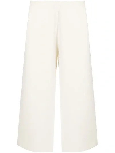 Oyuna Cropped Wool/cashmere Blend Trousers In Neutrals