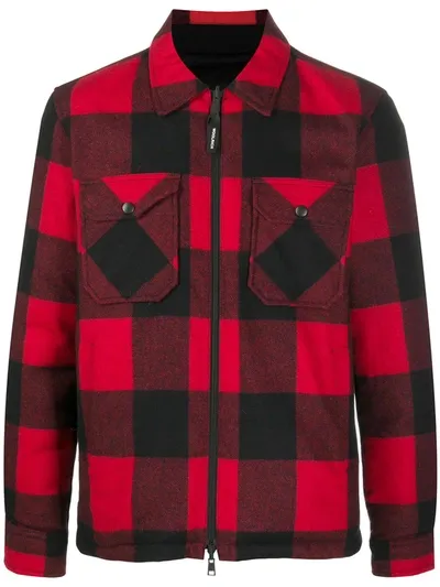 Woolrich Checked Zip-up Shirt Jacket In Red