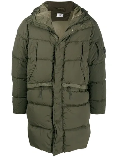 C.p. Company Down-padded Coat In Green