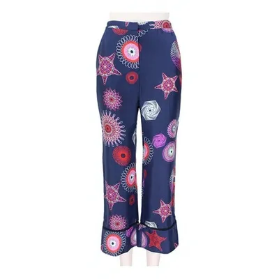 Pre-owned Msgm Silk Trousers In Multicolour