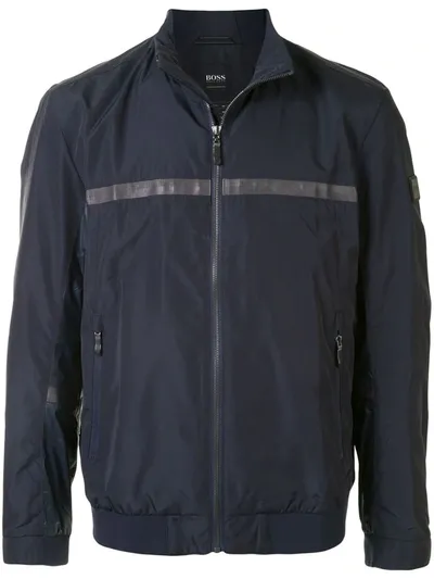 Hugo Boss Chest Stripe Lightweight Jacket In Blue