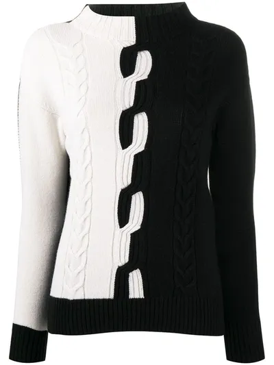 D-exterior Two-tone Jumper In Black