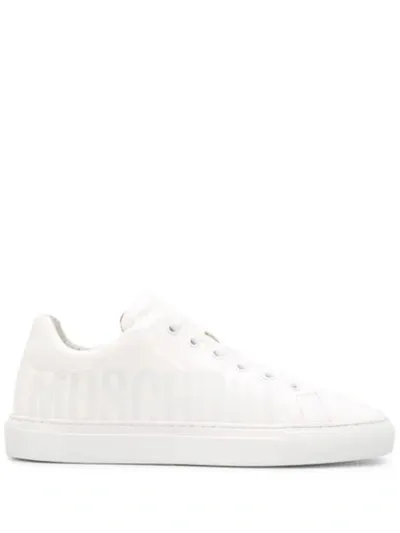 Moschino Logo Print Sneakers In White