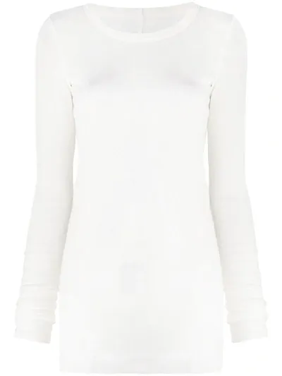 Rick Owens Long Sleeve Fine Knitted Top In White