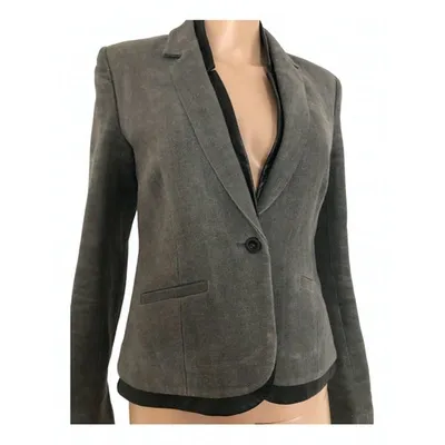 Pre-owned J Brand Linen Blazer In Grey