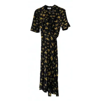 Pre-owned Ganni Spring Summer 2020 Mid-length Dress In Black